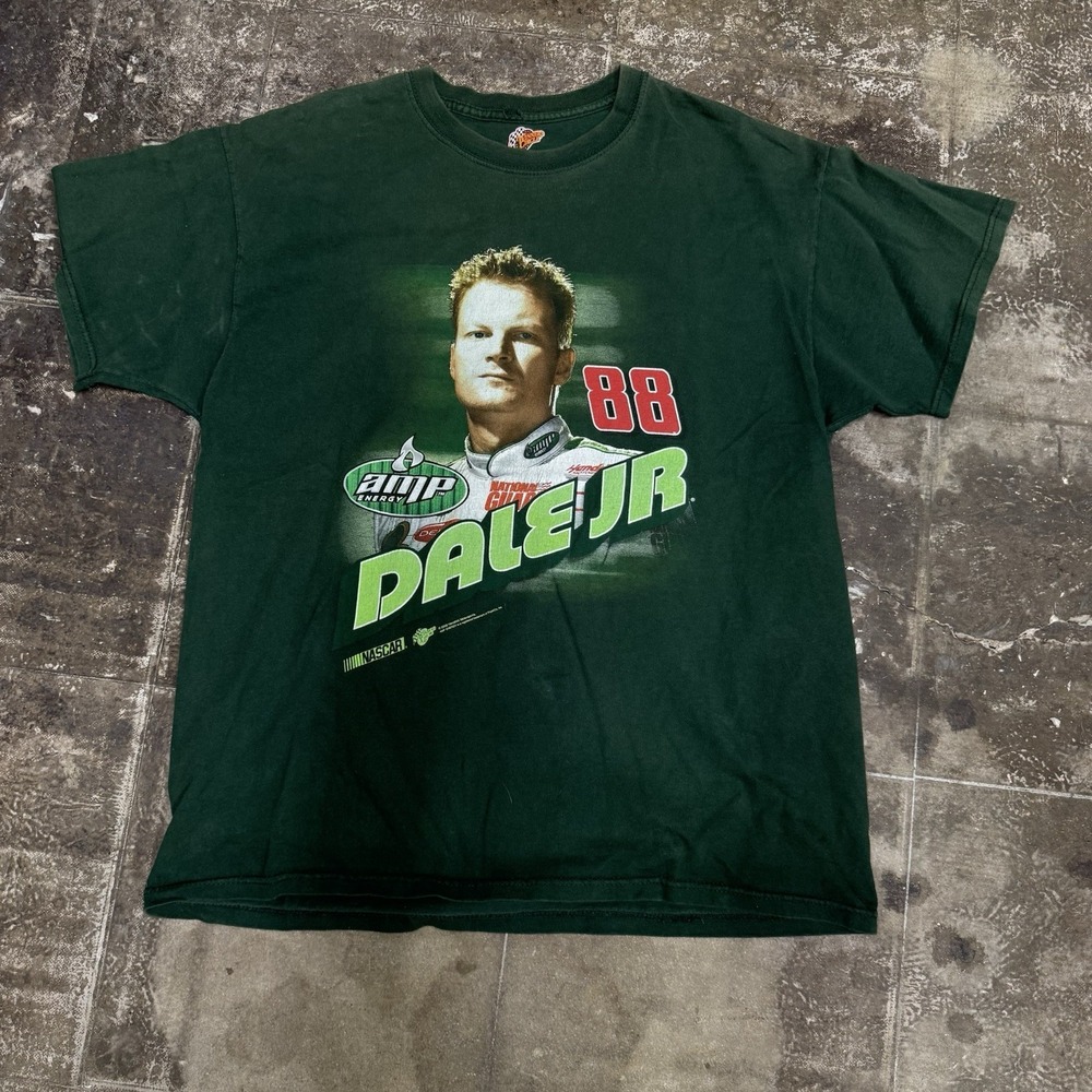 2008 Winner's Circle Nascar T-shirt Dale Jr #88 Size XL Green Y2K Motorsports